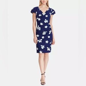Lauren Ralph Lauren Petite Navy Floral Midi Dress